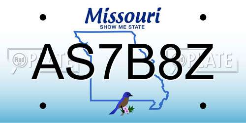 AS7B8Z Missouri License Plate