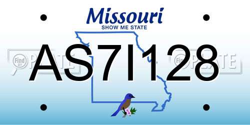 AS7I128 Missouri License Plate