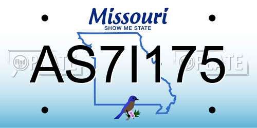 AS7I175 Missouri License Plate