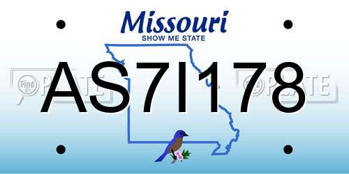 AS7I178 Missouri License Plate
