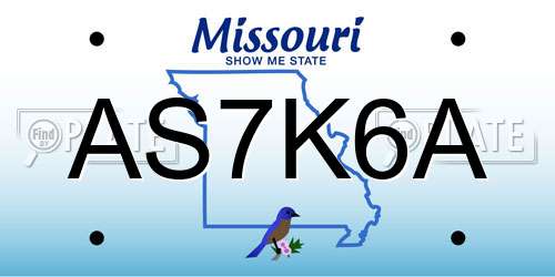 AS7K6A Missouri License Plate