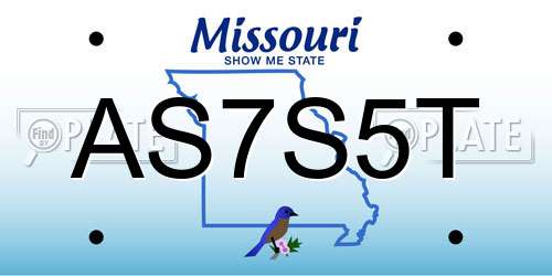 AS7S5T Missouri License Plate