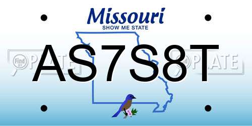 AS7S8T Missouri License Plate