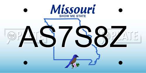 AS7S8Z Missouri License Plate