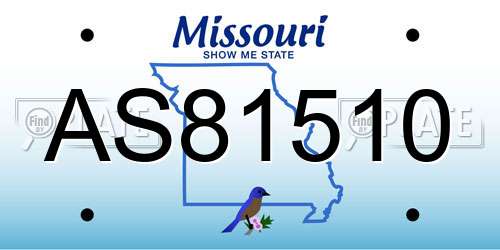 AS81510 Missouri License Plate