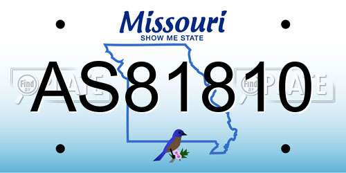 AS81810 Missouri License Plate