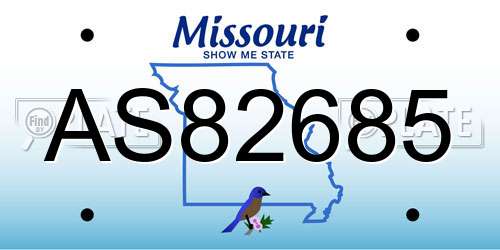 AS82685 Missouri License Plate