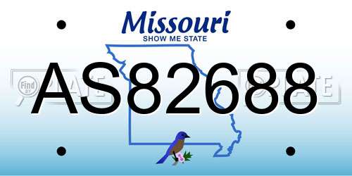 AS82688 Missouri License Plate