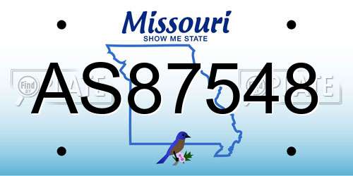 AS87548 Missouri License Plate