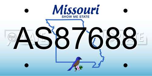 AS87688 Missouri License Plate