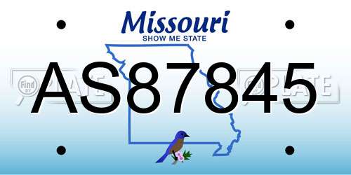 AS87845 Missouri License Plate
