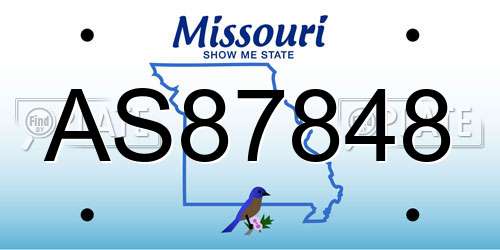 AS87848 Missouri License Plate