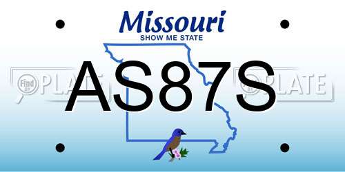 AS87S Missouri License Plate
