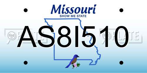 AS8I510 Missouri License Plate
