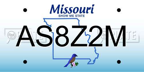 AS8Z2M Missouri License Plate