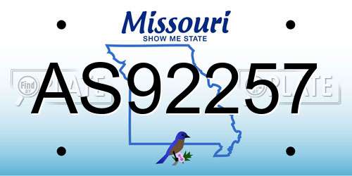 AS92257 Missouri License Plate