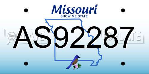 AS92287 Missouri License Plate