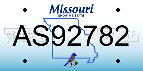 AS92782 Missouri License Plate