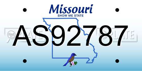 AS92787 Missouri License Plate