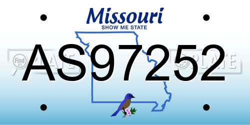 AS97252 Missouri License Plate