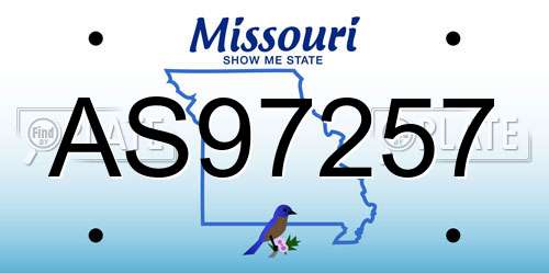 AS97257 Missouri License Plate