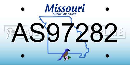AS97282 Missouri License Plate