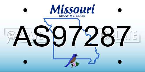 AS97287 Missouri License Plate