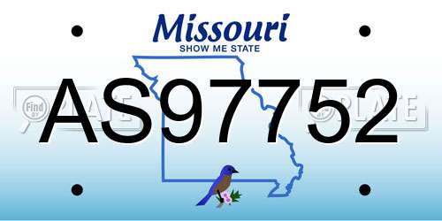 AS97752 Missouri License Plate