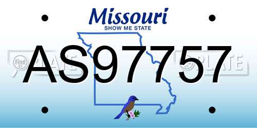 AS97757 Missouri License Plate