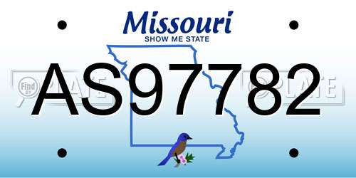 AS97782 Missouri License Plate