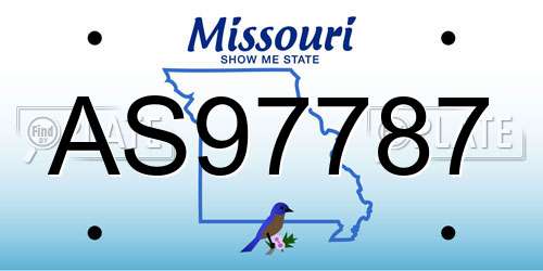 AS97787 Missouri License Plate