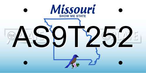 AS9T252 Missouri License Plate