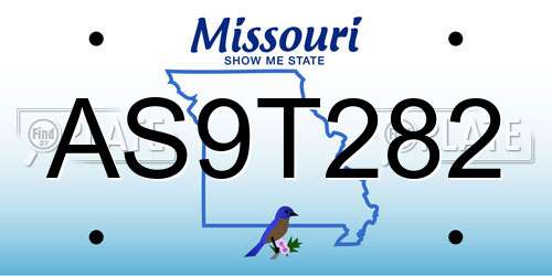 AS9T282 Missouri License Plate