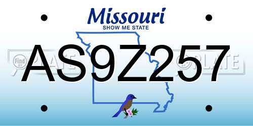 AS9Z257 Missouri License Plate