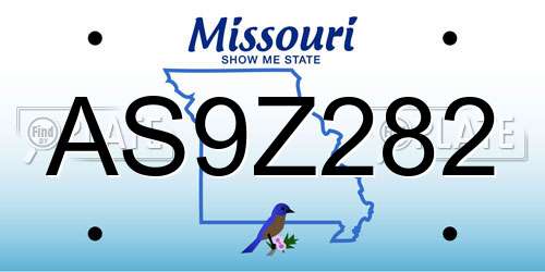 AS9Z282 Missouri License Plate