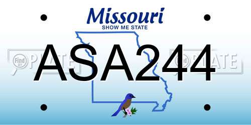 ASA244 Missouri License Plate
