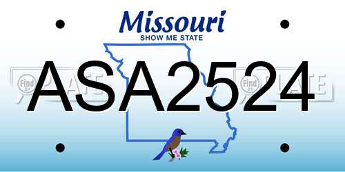 ASA2524 Missouri License Plate