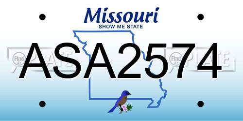 ASA2574 Missouri License Plate