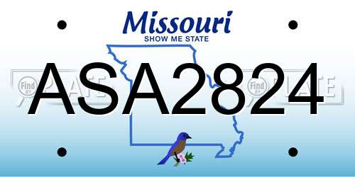 ASA2824 Missouri License Plate