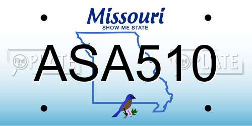ASA510 Missouri License Plate