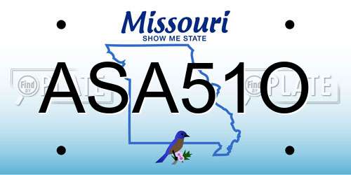 ASA51O Missouri License Plate