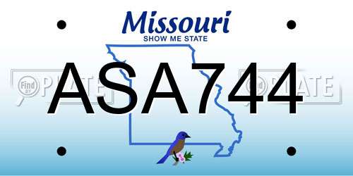 ASA744 Missouri License Plate