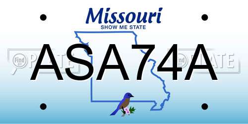 ASA74A Missouri License Plate