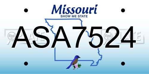 ASA7524 Missouri License Plate