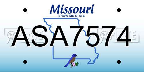 ASA7574 Missouri License Plate