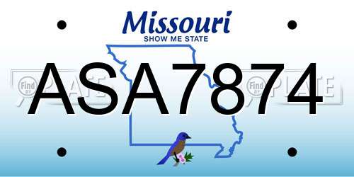 ASA7874 Missouri License Plate
