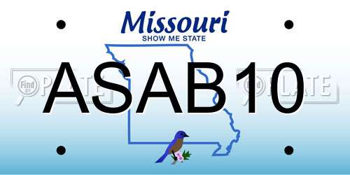 ASAB10 Missouri License Plate