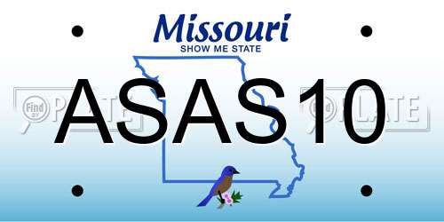 ASAS10 Missouri License Plate