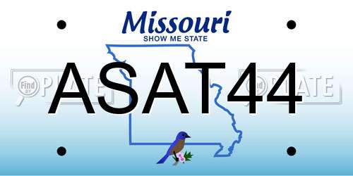 ASAT44 Missouri License Plate