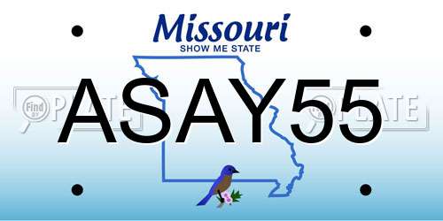 ASAY55 Missouri License Plate